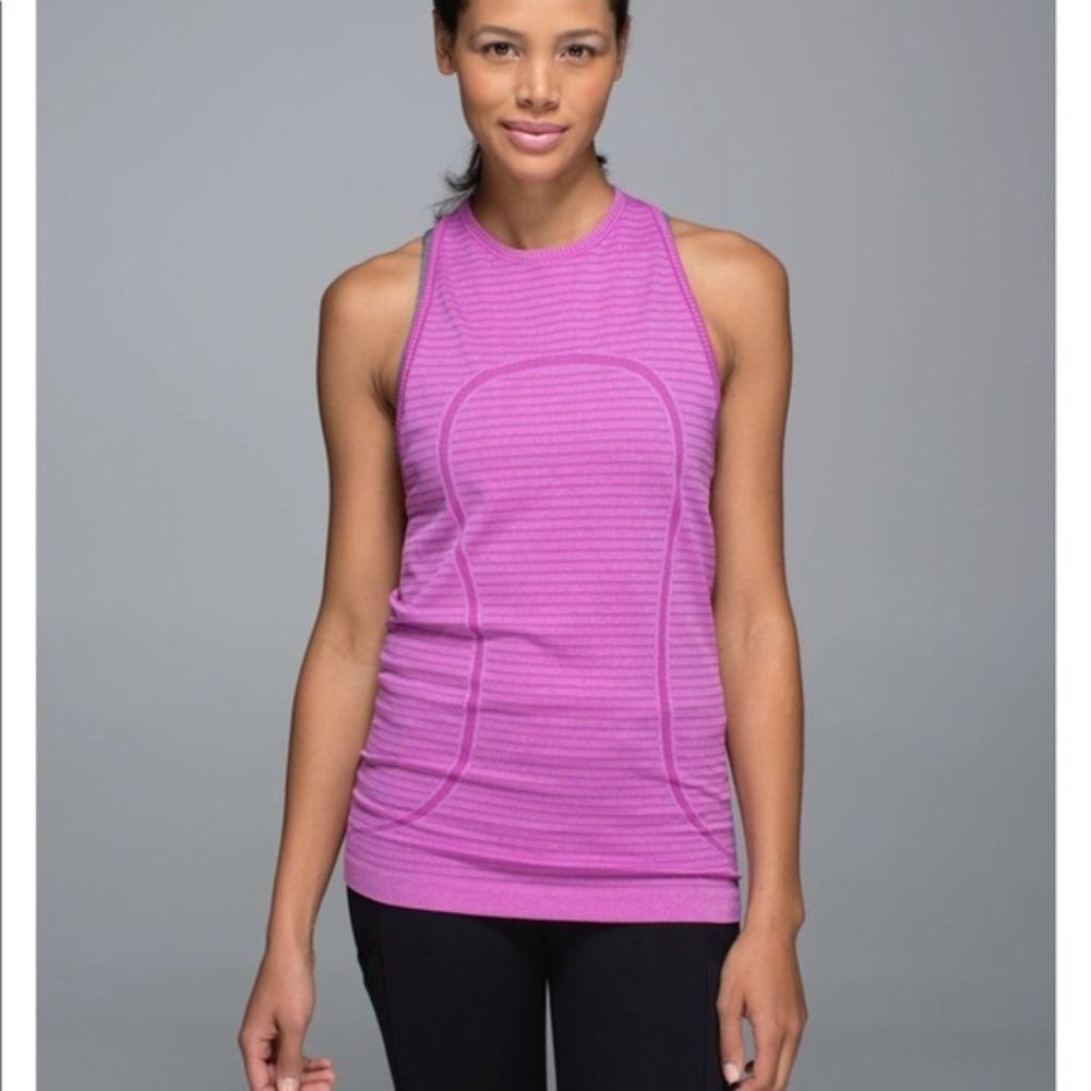 lululemon Run Swiftly High Neck Tank - Fuchsia